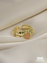 The Eden's Secret - Golden Embellished Ring (Adjustable)