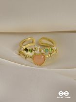 The Eden's Secret - Golden Embellished Ring (Adjustable)