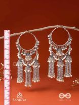 Sampravrisht - The Shimmery Rainfall - Beaded Oxidised Earrings
