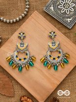 The Garland of Gems - Statement oxidized jhumka with bead danglers