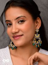 The Garland of Gems - Statement oxidized jhumka with bead danglers