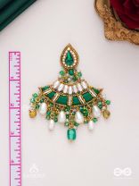 CHANDRAVATA- CRESCENT BRANCH EARRINGS- EMBROIDERED EARRINGS WITH STONES, BEADS, PEARLS AND RESHAM WORK
