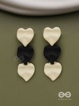 Yin Yang Hearts- Two-Tone Love Earrings