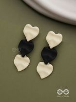 Yin Yang Hearts- Two-Tone Love Earrings