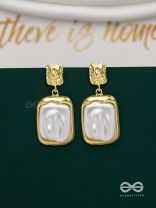 Liquid Gold- Modern Framed Earrings
