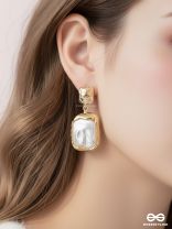Liquid Gold- Modern Framed Earrings