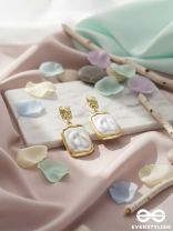 Liquid Gold- Modern Framed Earrings