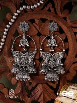  CHANDRAVALLARI-MOON VINE-SUBTLE SILVER CHANDBAALI ADORNED WITH GHUNGHROO'S