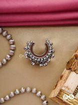 Lunar Embrace-  Oxidized adjustable  ring with ghungroos