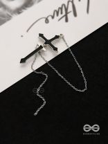 The holy spirit - Black cross sleek Earring  (one ear)