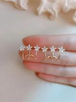 Queen’s delight - Crown shaped golden crystal studs 