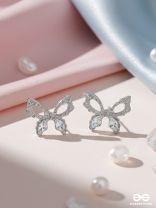 Pristine excellence - Crystal butterfly studs 