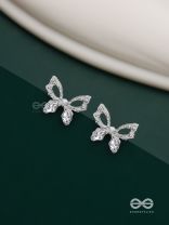 Pristine excellence - Crystal butterfly studs 