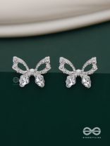 Pristine excellence - Crystal butterfly studs 