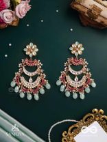 CHANDRIKA DHARA- MOONLIGHT CASCADE EXQUISITE FLORAL KUNDAN EARRINGS ADORNED WITH PEARLS AND PASTEL BEADS