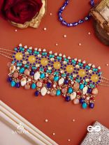 RANG TARANGINI – JAHNVI KAPOOR INSPIRED NECKPIECE WITH COLORFUL BEADS, STONES, PEARLS AND INTRICATE DESIGN