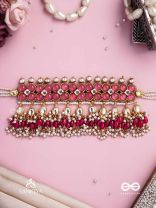 GULABI DHARA – SUHANA KHAN INSPIRED NECKPIECE FEATURING KUNDAN, RED GEMSTONES AND PEARLS