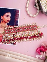 GULABI DHARA – SUHANA KHAN INSPIRED NECKPIECE FEATURING KUNDAN, RED GEMSTONES AND PEARLS