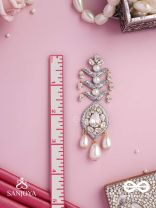 SHWETAPUSHPA– SHLOKA AMBANI INSPIRED EARRINGS WITH SILVER ACCENTS, CZ STONES AND PEARLS