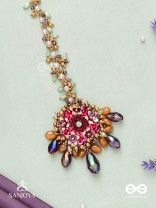 VARNAMALA ABHUSHANA - ADORNMENT OF COLORS - BEADS, GLASS DROPS AND FLORAL MOTIFS MAANGTIKA