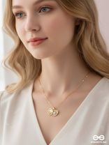 Golden Seashell - Pearl Embellished Pendant