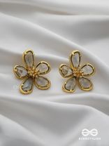 CRYSTAL GLOW - GLASS EARRINGS INLAID WITH CUBIC ZICRONIA STONES