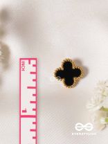 DARK DYNASTY - BLACK CLOVER STAINLESS STEEL 18K GOLD PLATED ANTI TARNISH EARRINGS