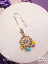 RANGVATI - FULL OF COLORS - EXQUISITE MULTI-HUED MAANGTIKA WITH PEARL AND CRYSTAL EMBELLISHMENTS