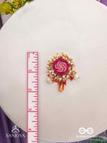 GULRATNA - JEWEL OF ROSES - HANDCRAFTED ROSE EARRINGS WITH BEADED FRINGES, PEARLS AND GEM DETAILS