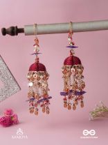 GULRATNA - JEWEL OF ROSES - HANDCRAFTED KALEERAS WITH PURPLE PETALS, PEARLS AND BEADS 