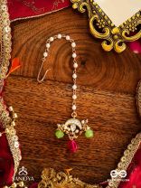 TARUNYA - YOUTHFUL CHARM - ELEGANT KUNDAN MAANGTIKA WITH ENAMEL ACCENTS AND COLORFUL BEADS