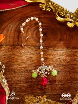 TARUNYA - YOUTHFUL CHARM - ELEGANT KUNDAN MAANGTIKA WITH ENAMEL ACCENTS AND COLORFUL BEADS