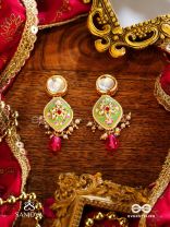 TARUNYA - YOUTHFUL CHARM - ELEGANT KUNDAN EARRINGS WITH ENAMEL ACCENTS AND COLORFUL BEADS