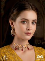 DIVYANJALI - DIVINE OFFERING - HANDMADE KUNDAN SET WITH NECKLACE AND EARRINGS 