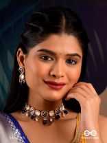 SHITALA - COOL AND CALM-  HANDMADE KUNDAN SET WITH NECKLACE AND EARRINGS 