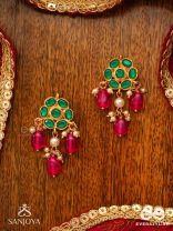 ANURAGA - LOVE’S EMBRACE - HERITAGE-INSPIRED KUNDAN POLKI EARRINGS WITH DAINTY BEADED DROPS