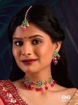 ANURAGA - LOVE’S EMBRACE - HERITAGE-INSPIRED KUNDAN POLKI MAANGTIKA WITH DAINTY BEADED DROPS