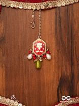 PADMALATA - LOTUS CREEPER - ENAMELED LOTUS PATTERN MAANGTIKA WITH PEARLS AND BEAD DROPS