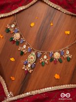 RANGKUSUMA - BLOOM OF COLORS- VIBRANT KUNDAN NECKLACE WITH BEADS, PEARLS AND ENAMELLING