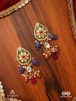 RANGKUSUMA - BLOOM OF COLORS- VIBRANT KUNDAN EARRINGS WITH BEADS, PEARLS AND ENAMELLING