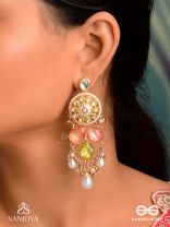 TARUNIMA - FRESHNESS- SIMPLE GRACEFUL EARRINGS WITH GEMSTONES, KUNDAN AND PEARLS