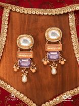 VASUNDHARA - EARTHLY BEAUTY- EARTH-TONED GEMSTONE EARRINGS WITH BEADS, KUNDAN AND PEARLS