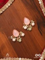 PRAKRITI - NATURE’S TOUCH- PEACH TEARDROP EARRINGS WITH PASTEL GEMSTONES AND BEADS