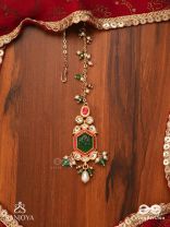 HARARASA - ESSENCE OF GREEN- KUNDAN MAANGTIKA WITH PEARLS, BEADS AND GEMSTONE