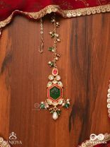 HARARASA - ESSENCE OF GREEN- KUNDAN MAANGTIKA WITH PEARLS, BEADS AND GEMSTONE