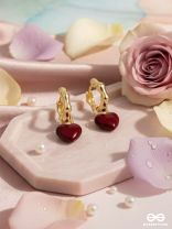 HEARTLINK DROPS-  DAINTY GOLD TONE EARRINGS