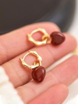 HEARTLINK DROPS-  DAINTY GOLD TONE EARRINGS