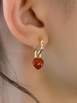 HEARTLINK DROPS-  DAINTY GOLD TONE EARRINGS