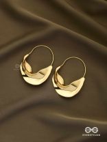 SUNLIT CURVE- ABSTRACT GOLD EARRINGS