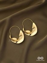 SUNLIT CURVE- ABSTRACT GOLD EARRINGS